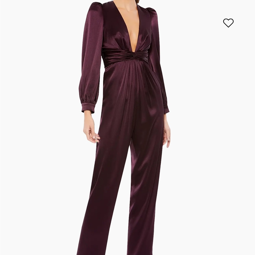 Mac Duggal Satin Charmeuse Jumpsuit in Plum Style #2647